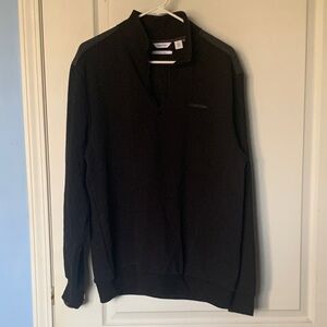 Calvin Klein Men’s Soft Touch Fleece Black Half-Zip Pullover Sweater
